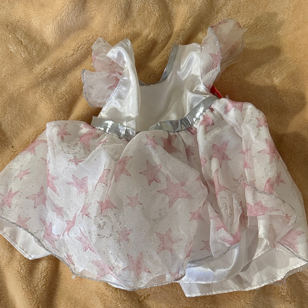 Vintage White and Pink Starry Dress